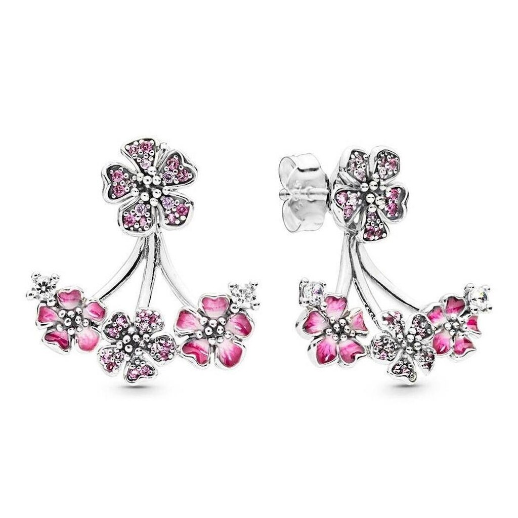 Brinco de Prata Flor de Pêssego