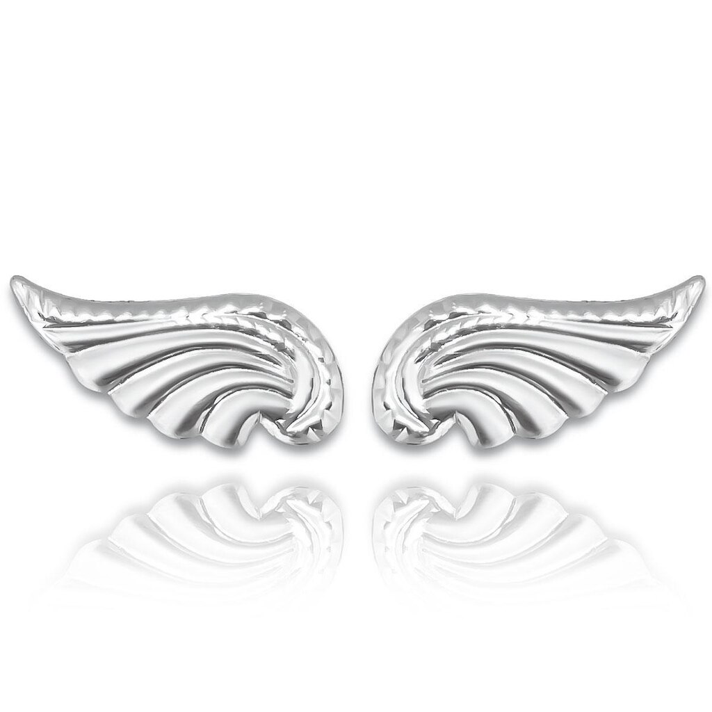 Brinco Ear Cuff Asa de Anjo Banhado a Prata Semijoia