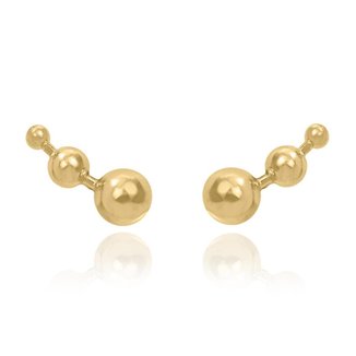 Brinco Ear Cuff Bolinhas Folheado em Ouro 18k