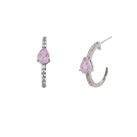 Brinco Folheado a Ródio Ania Store Alice - Rosa