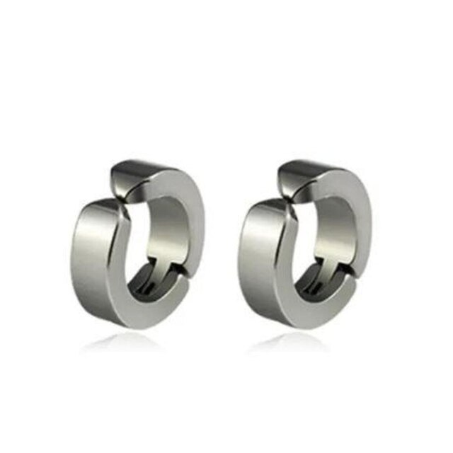 Brinco Masculino de Pressão de Argola 9mm Lisa - PAR