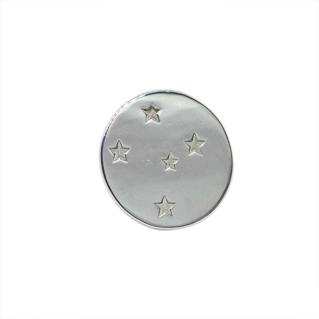Broche Estrelas Cruzeiro Prata 925 Legítima Unissex Licenciado Oficial