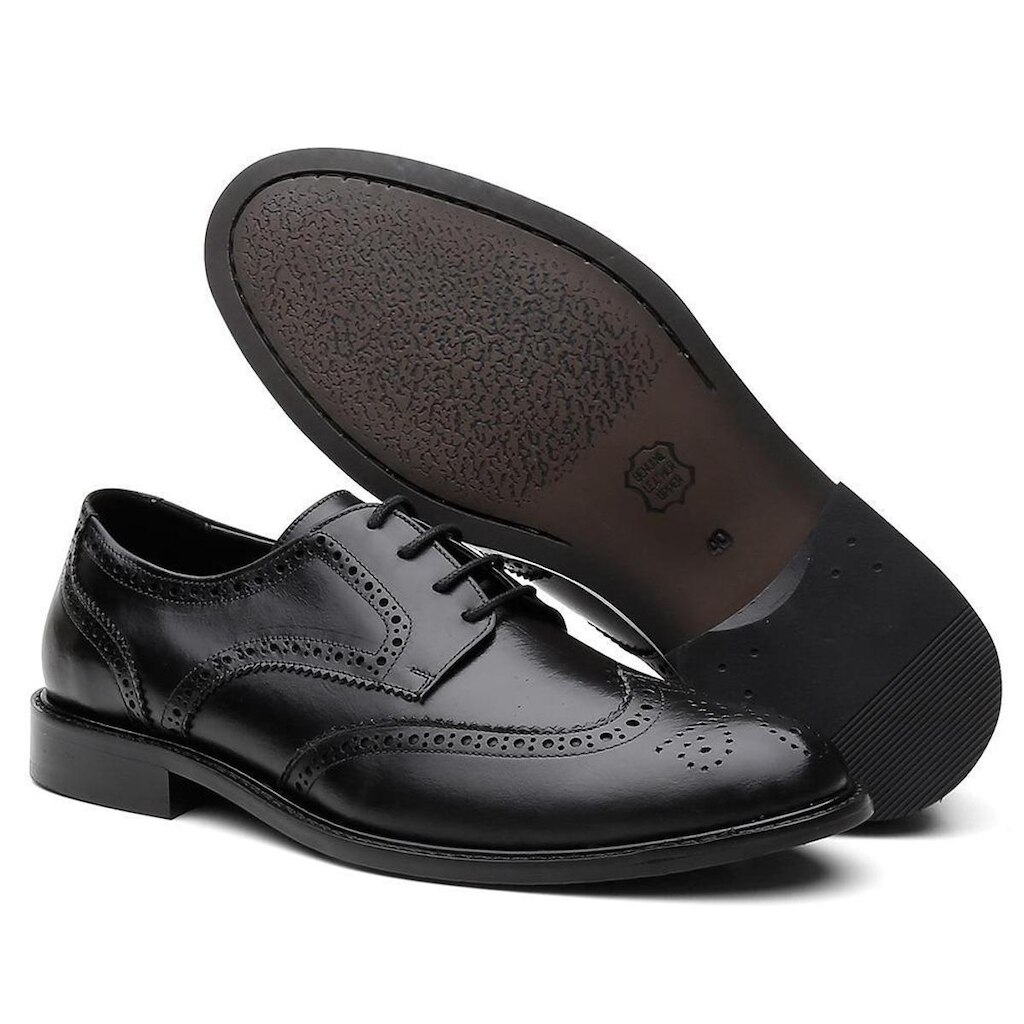 Brogue Bélgica Couro Confortável Solado Blaqueado