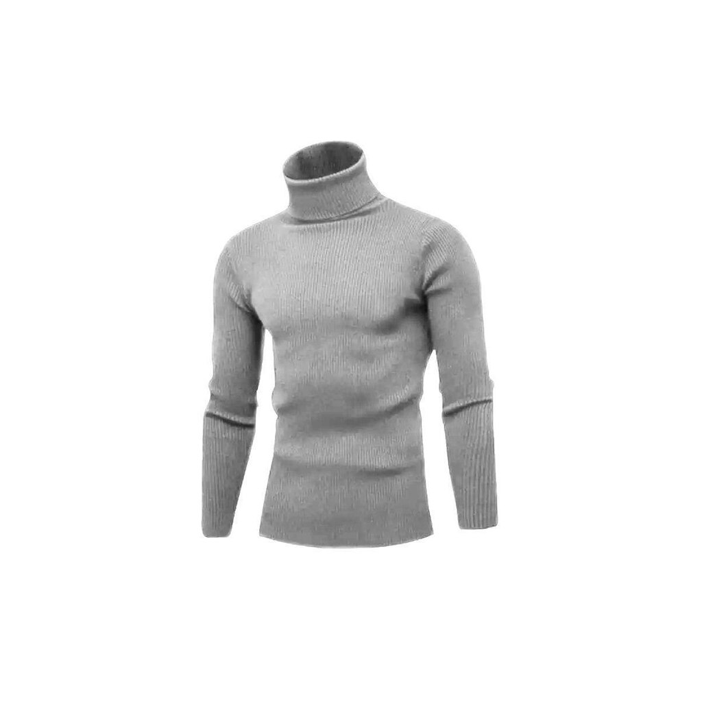 Cacharrel Blusa Tricot Lã Masculina Canelada Gola Alta