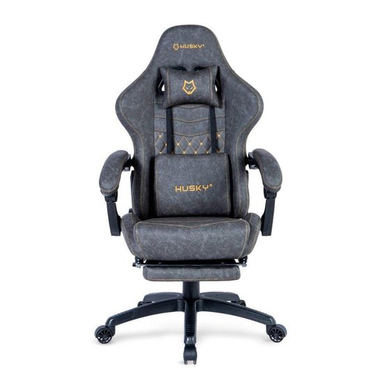 Cadeira Gamer Husky Tempest 700, Até 145kg, Almofadas, Reclinável 150º, PU, Descanso para Pés