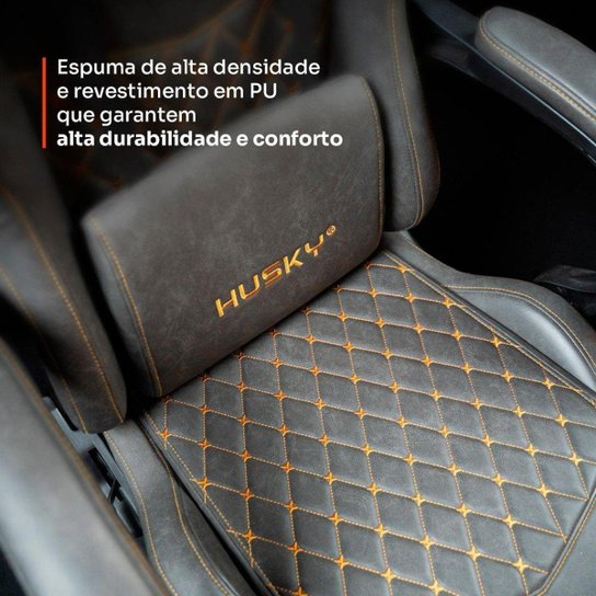 Cadeira Gamer Husky Tempest 700, Até 145kg, Almofadas, Reclinável 150º, PU, Descanso para Pés