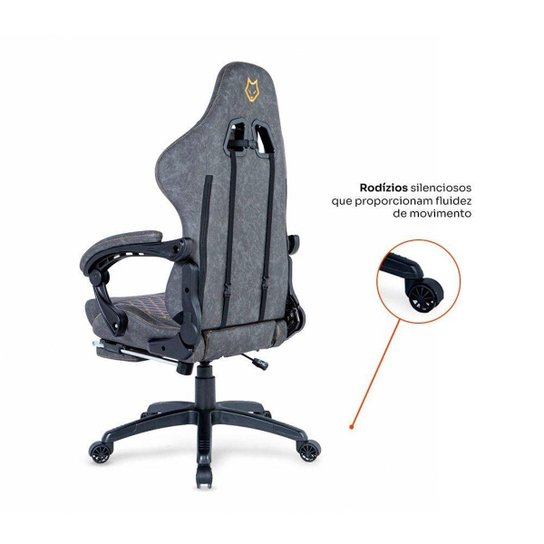 Cadeira Gamer Husky Tempest 700, Até 145kg, Almofadas, Reclinável 150º, PU, Descanso para Pés