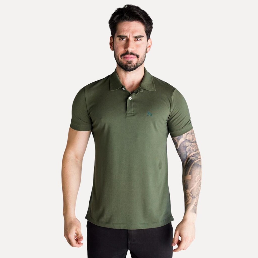 Caisa Polo Acostaento Elastano Verde