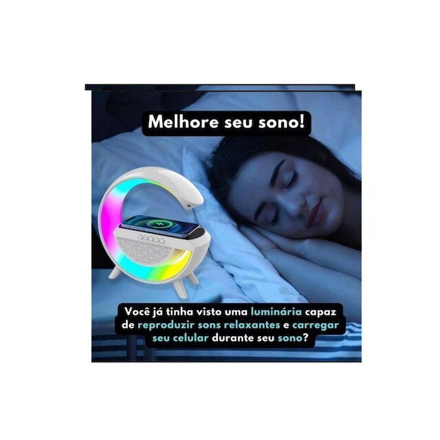 Caixa De Som Inova Mesa Rgb Bluetooth Carregador Induçao Relogio Bivolt G Speaker Smart