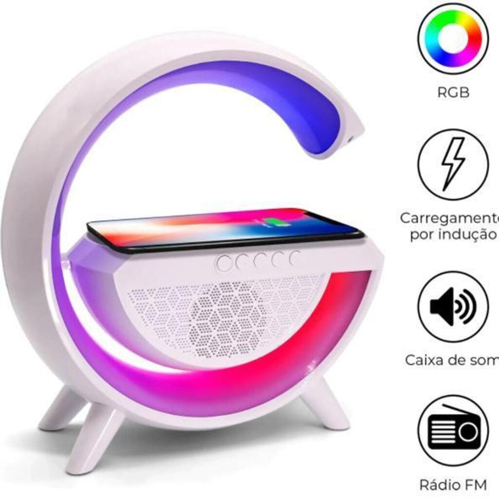Caixa de Som Rgb Usb G Speaker Carregador por Indução sem Relógio