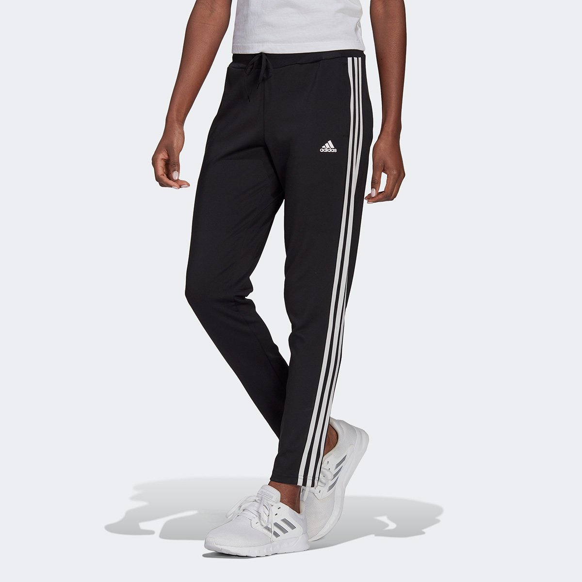 Calça Adidas 3 Listras Feminina - Preto+Gelo é ruim? Calça Adidas 3 Listras Feminina - Preto+Gelo é boa?