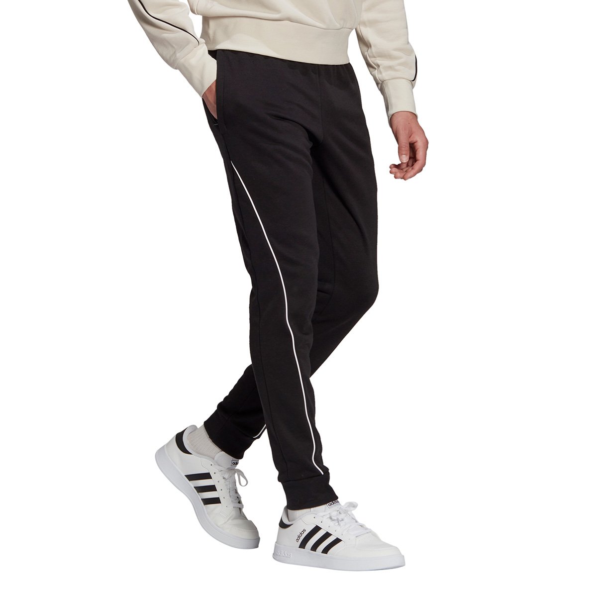 Calça Adidas 7/8 Gradient Logo Feminina - Preto+Branco Menor preço em Calça Adidas 7/8 Gradient Logo Feminina - Preto+Branco