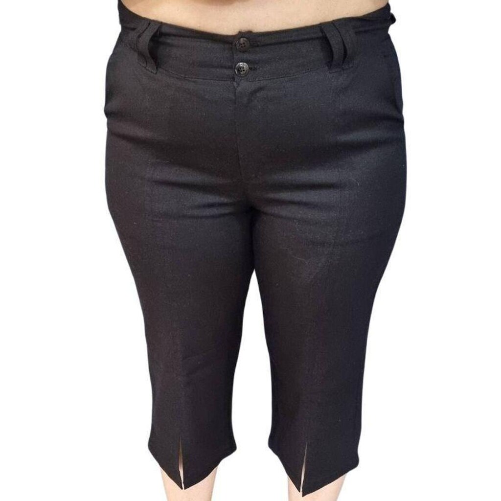 Calça Alfaiataria Feminina Pantacourt Linho Plus Size
