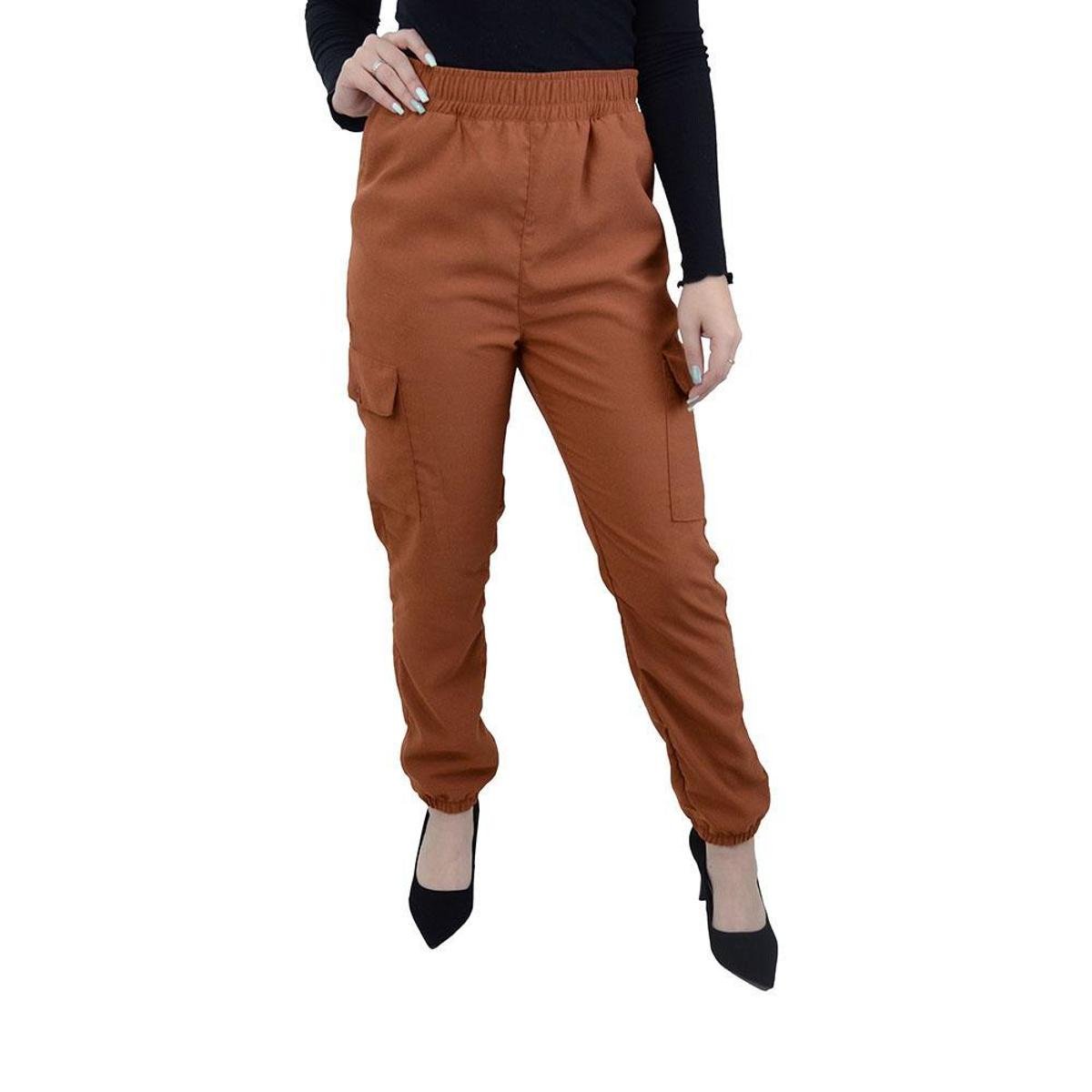 Calça Alfaiataria Feminina Tharog Cargo Marrom Chocolate - TH1830TP - Marrom Menor preço em Calça Alfaiataria Feminina Tharog Cargo Marrom Chocolate - TH1830TP - Marrom