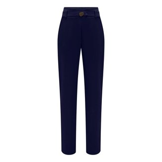 Calça Alfaiataria Lunender Slim Em Malha Azul Tam. M