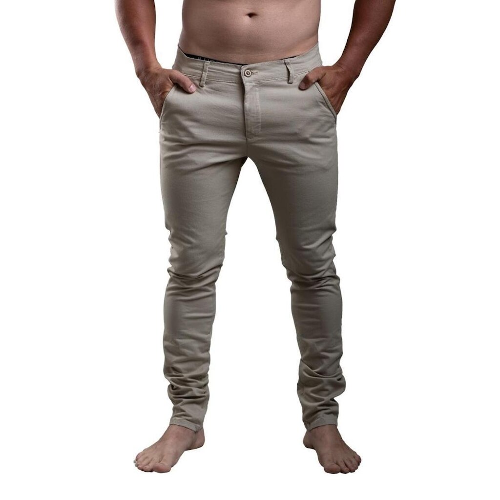 Calça Alfaiataria Masculina Skinny Com Bolsos