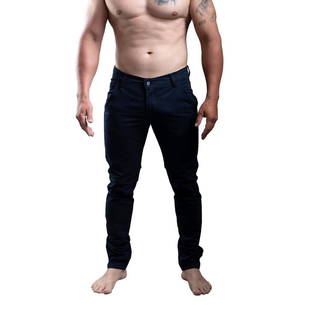 Calça Alfaiataria Masculina Skinny Com Bolsos