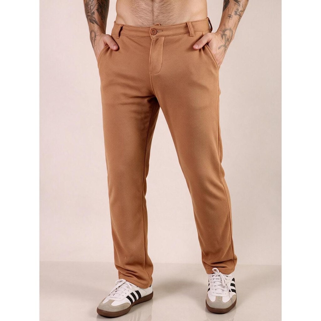 Calça Alfaiataria Masculina Slim Social Texturizada Jacquard