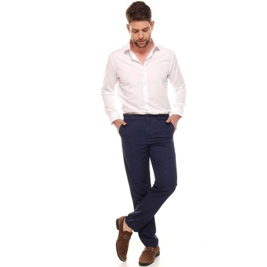 Calça Alfaiataria Slim Fit - Remo Fenut - Marinho