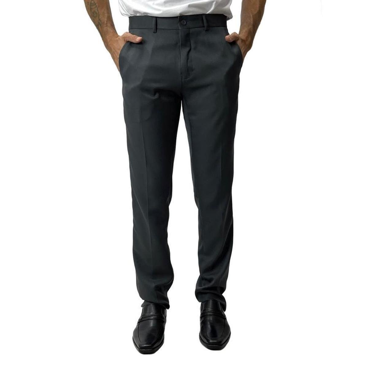 Calça Angelo Bertoni Social Skinny - Chumbo Menor preço em Calça Angelo Bertoni Social Skinny - Chumbo