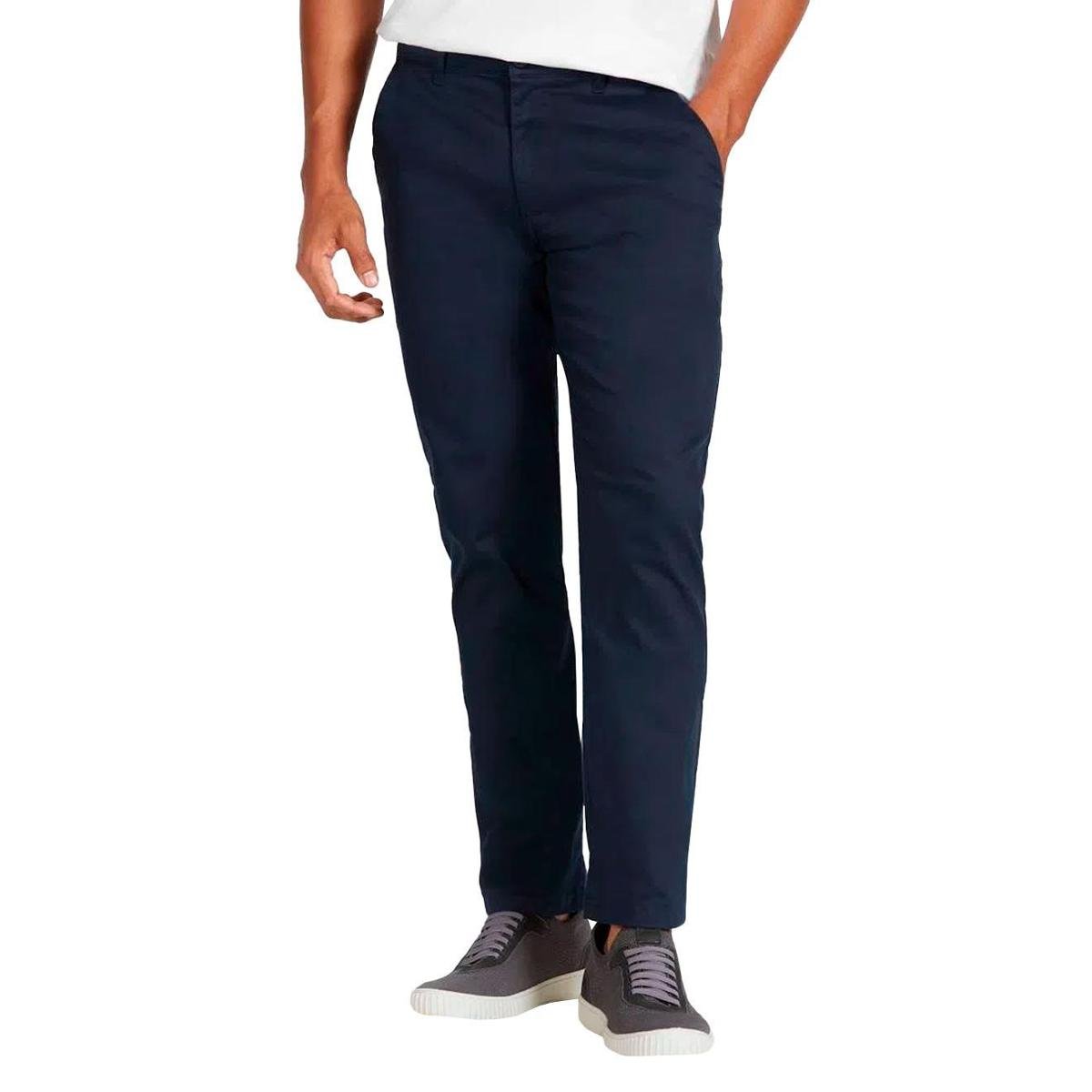 Calça Aramis Masculina Chino Regular Color Solid Azul Marinho - Marinho Menor preço em Calça Aramis Masculina Chino Regular Color Solid Azul Marinho - Marinho