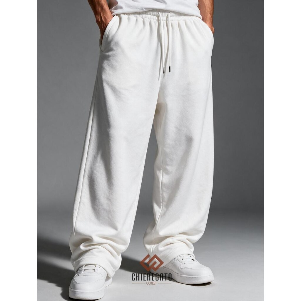 Calça Baggy Moletom Streetwear Wide Leg Masculina Unissex