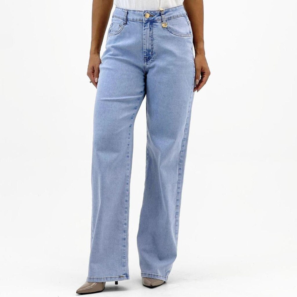 Calça Bana Bana Wide Leg Jeans Feminina