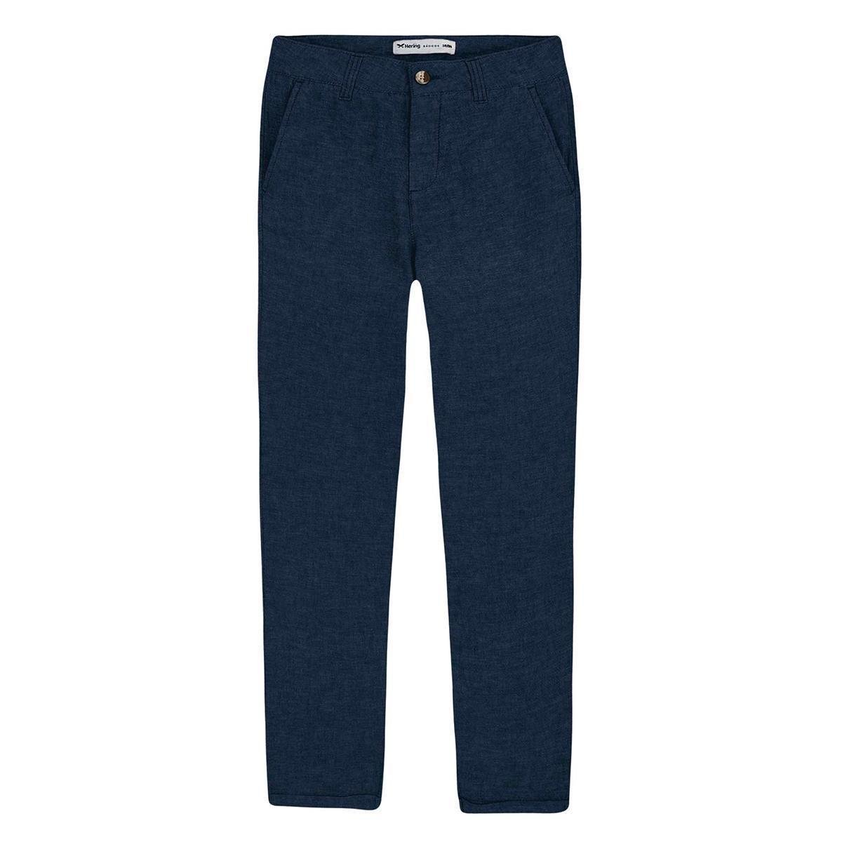 Calça Básica Hering Skinny Em Tecido Linho Feminina - Azul Escuro Menor preço em Calça Básica Hering Skinny Em Tecido Linho Feminina - Azul Escuro