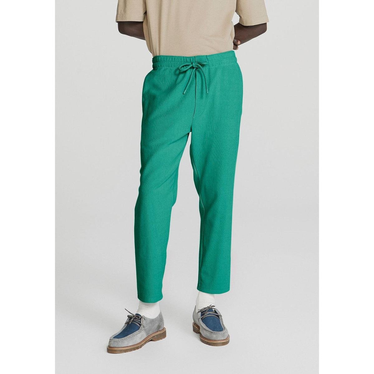 Calça Básica Masculina Taper Em Malha Canelada - Verde XXG - Verde+Verde Escuro Menor preço em Calça Básica Masculina Taper Em Malha Canelada - Verde XXG - Verde+Verde Escuro