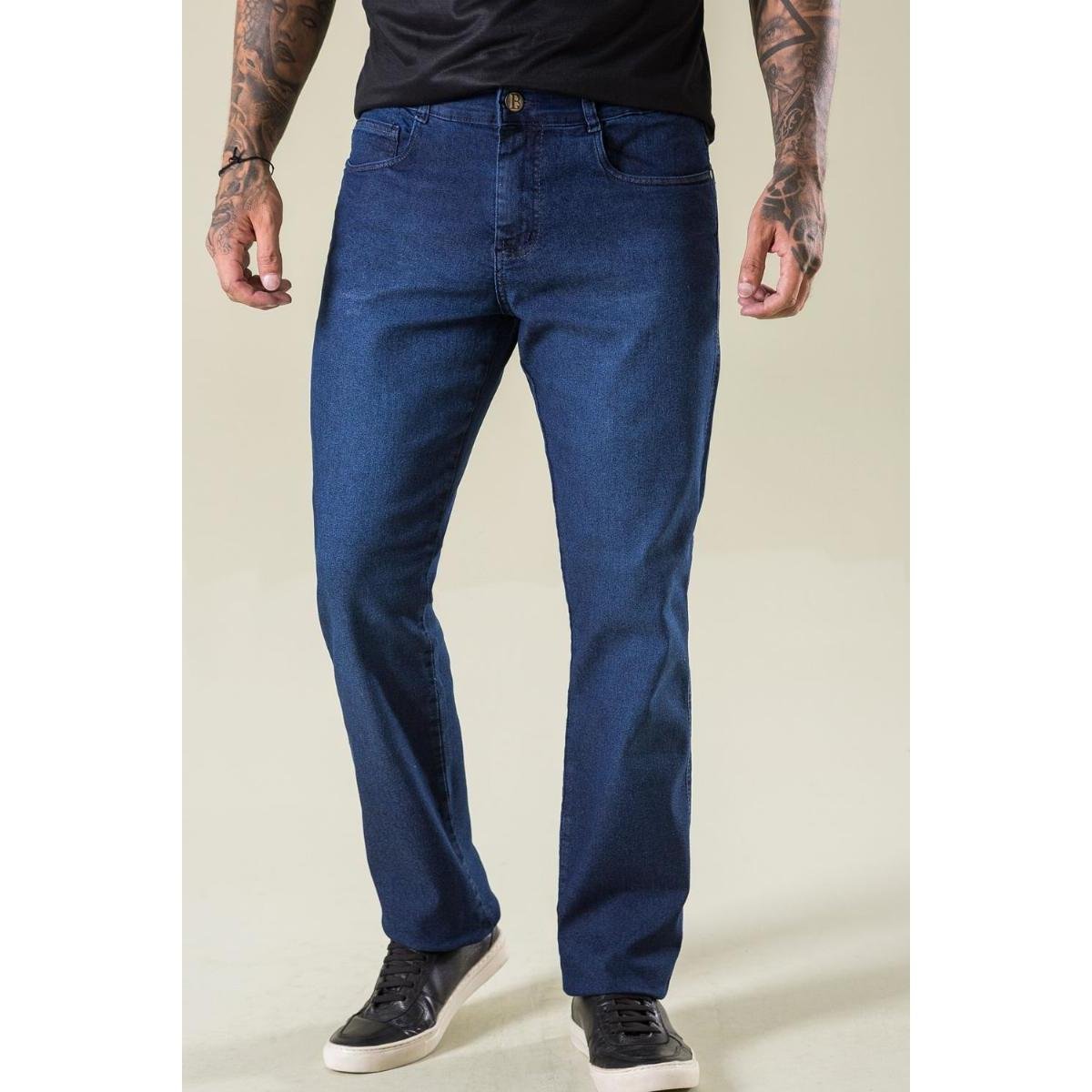 Calça Bivik Jeans Tradicional Marinho - Masculino Menor preço em Calça Bivik Jeans Tradicional Marinho - Masculino