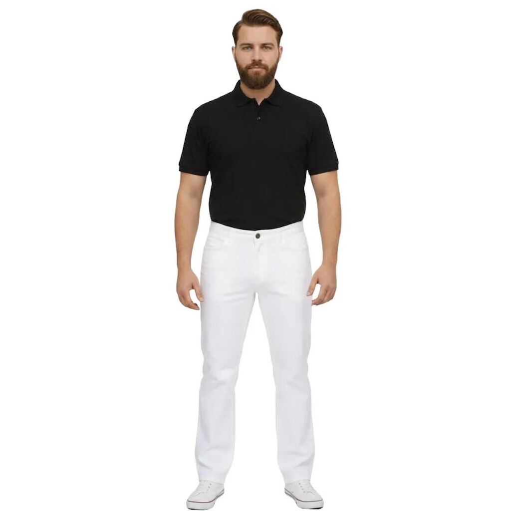 Calça branca sarja com elastano masculina plus size