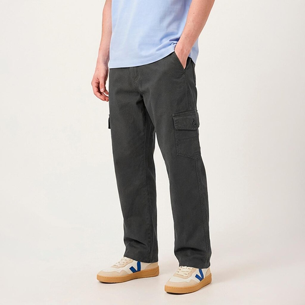 Calça Cargo Masculina Sarja 100% Algodão 6 Bolsos Casual