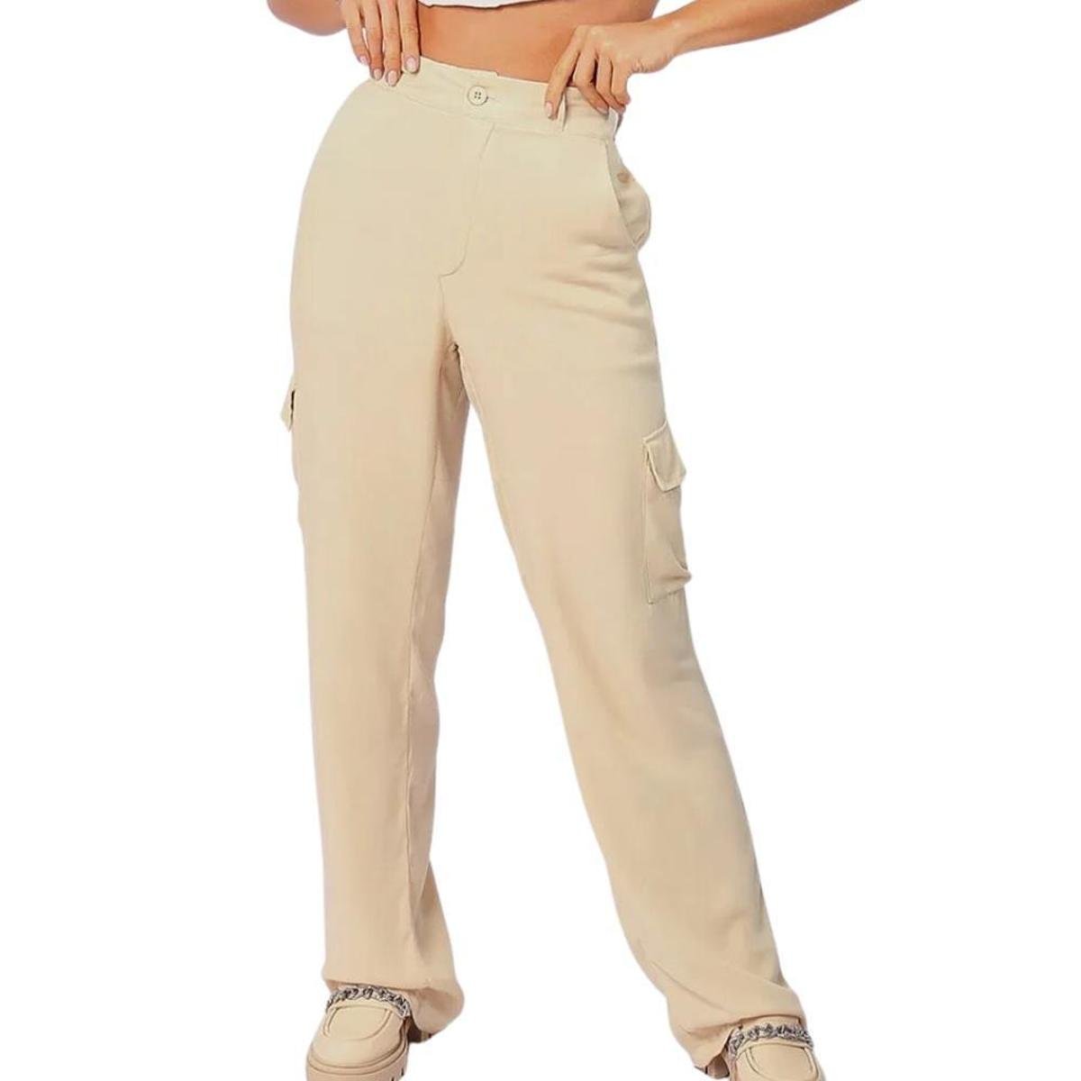 Calça Cargo Riu Kiu Alfaiataria Tate 10577 Areia Menor preço em Calça Cargo Riu Kiu Alfaiataria Tate 10577 Areia