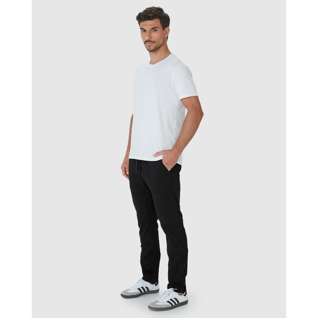 Calça Chino Masculina Cadarço Frontal Em Sarja Com Elastano