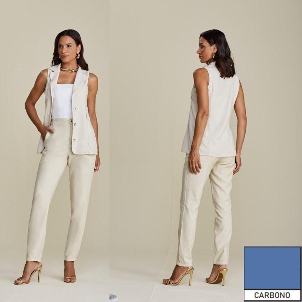 Calça cigarrete linho Cris Jeans