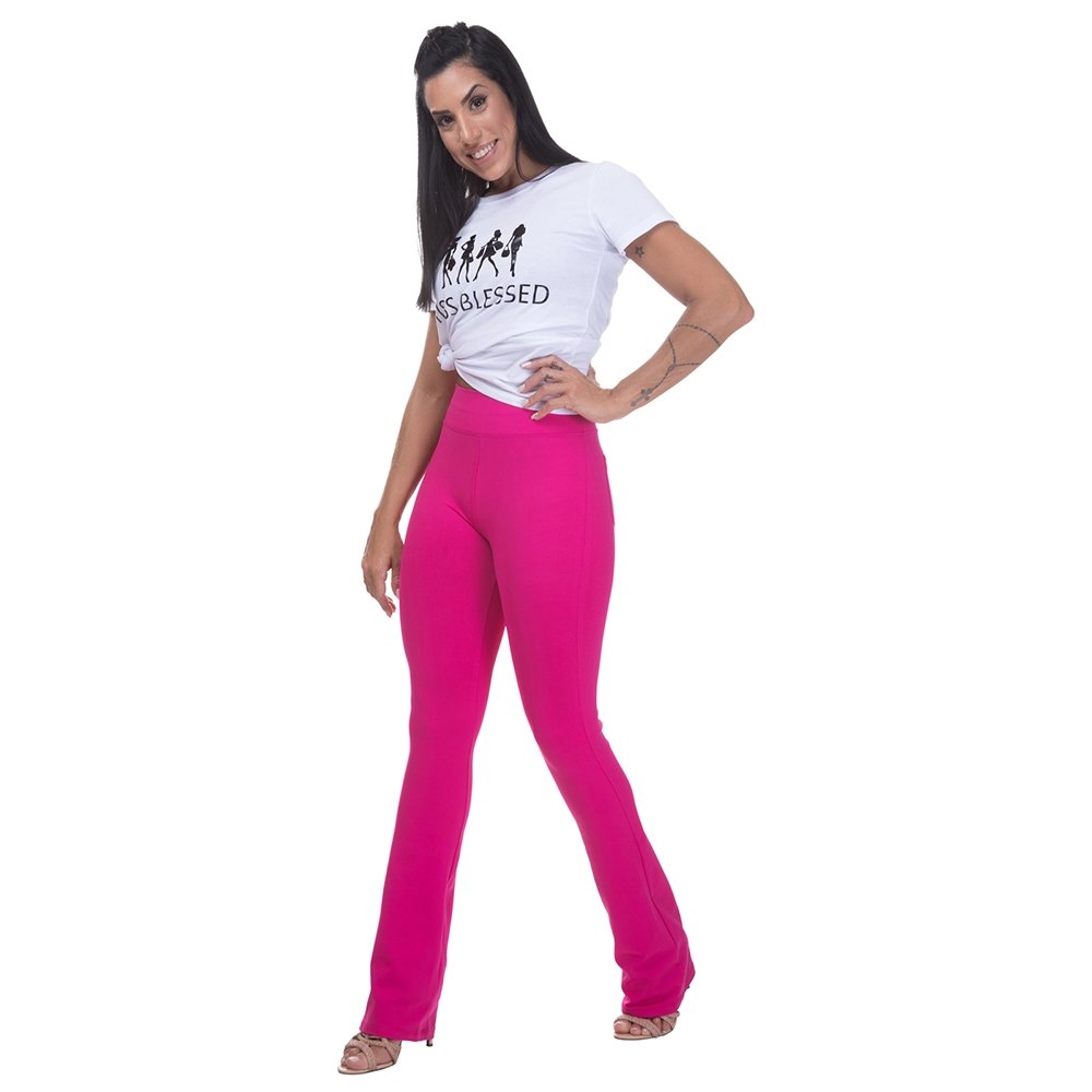 Calça Cintura Alta Miss Blessed Bailarina Feminina - Rosa é ruim? Calça Cintura Alta Miss Blessed Bailarina Feminina - Rosa é boa?