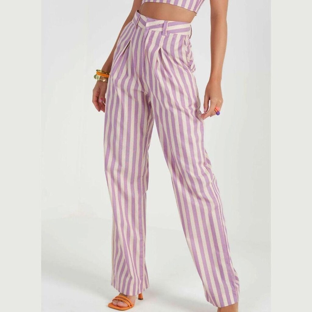 Calça Colcci Alfaiataria Reta Listrada