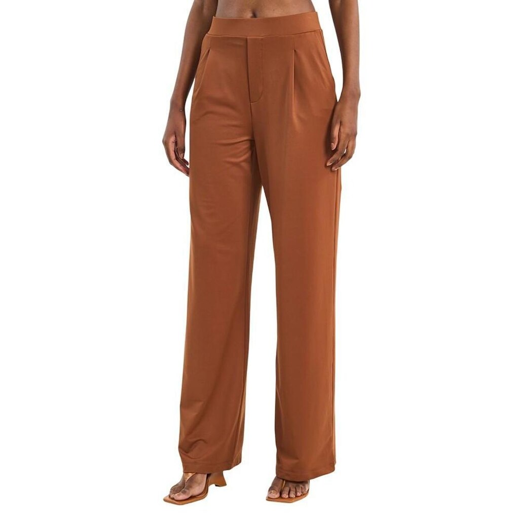 Calça Colcci Pantalona Com Bolsos Marrom Tiramisu Feminina