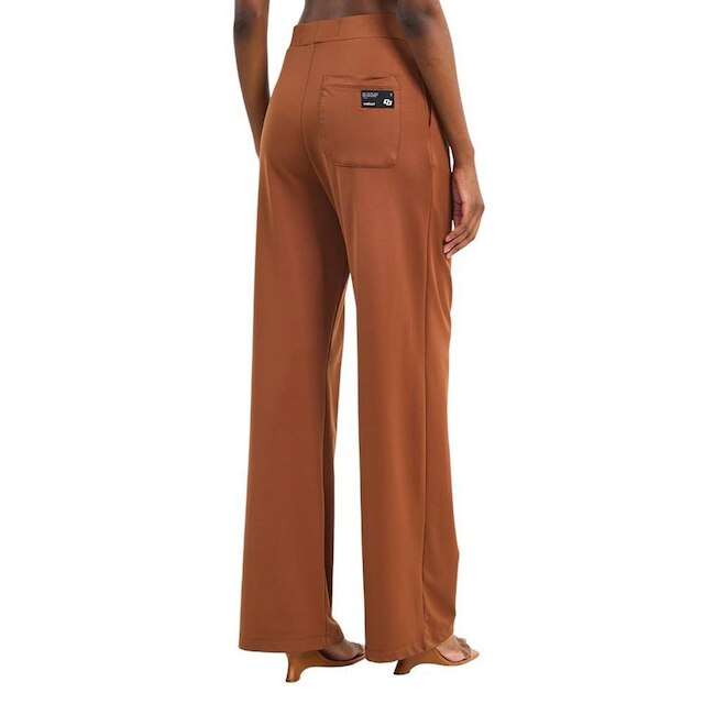 Calça Colcci Pantalona Com Bolsos Marrom Tiramisu Feminina