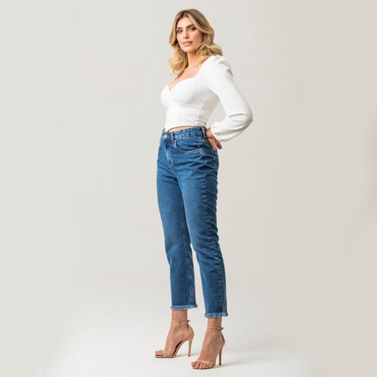Calça Cropped Feminina Disparate Desfiada Conforto Estilo Zattini