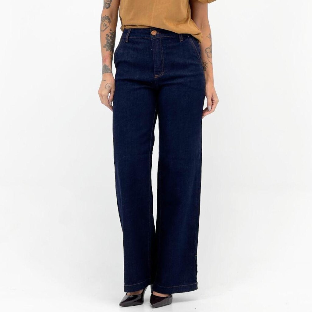 Calça Daksul Wide Leg Jeans Feminina