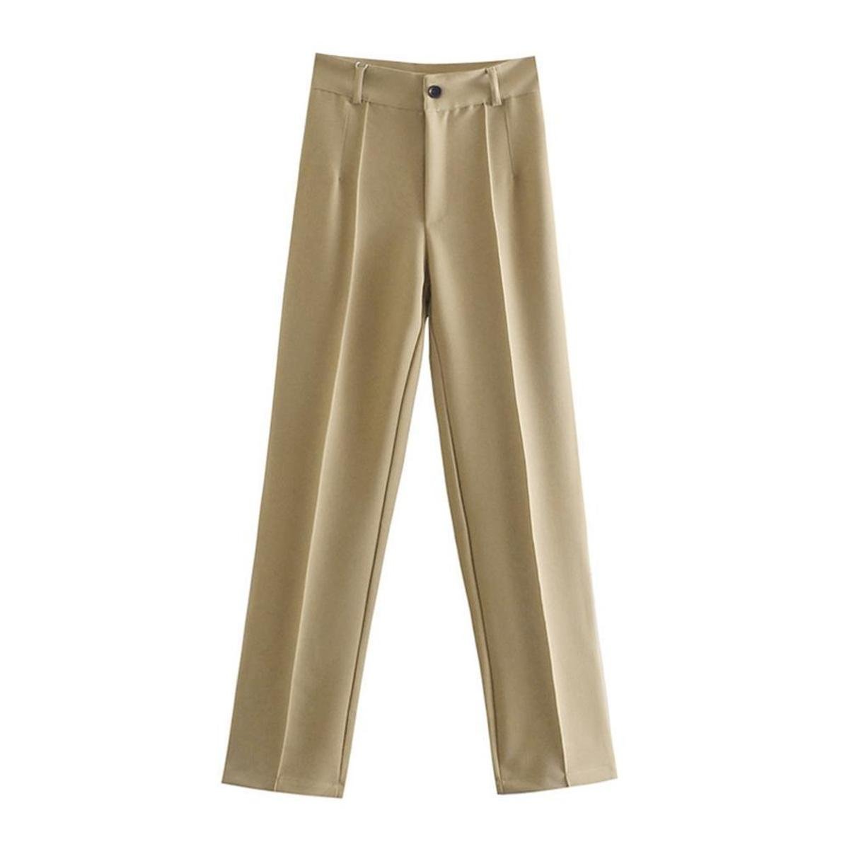 Calça De Alfaiataria Feminina Cintura Alta Corte Reto Menor preço em Calça De Alfaiataria Feminina Cintura Alta Corte Reto