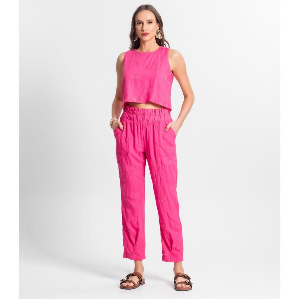 Calça De Linho Feminina Endless Rosa