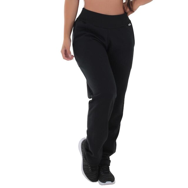 CALÇA DE MOLETOM ALGODÃO FELPADO PELUCIADO QUENTINHA WIDE LEG