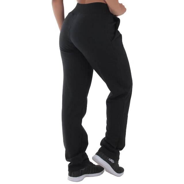 CALÇA DE MOLETOM ALGODÃO FELPADO PELUCIADO QUENTINHA WIDE LEG