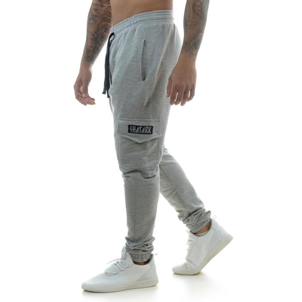 Calça de Moletom Cargo Shatark Sticks Masculina Menor preço em Calça de Moletom Cargo Shatark Sticks Masculina