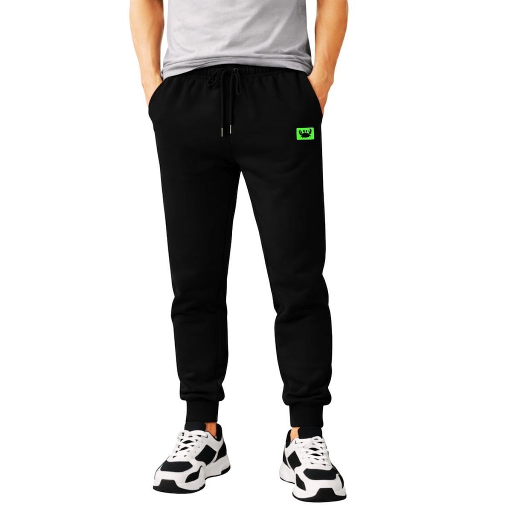 Calça de Moletom Masculina Jogger Flanelada Estampada Estilo Casual Urbano