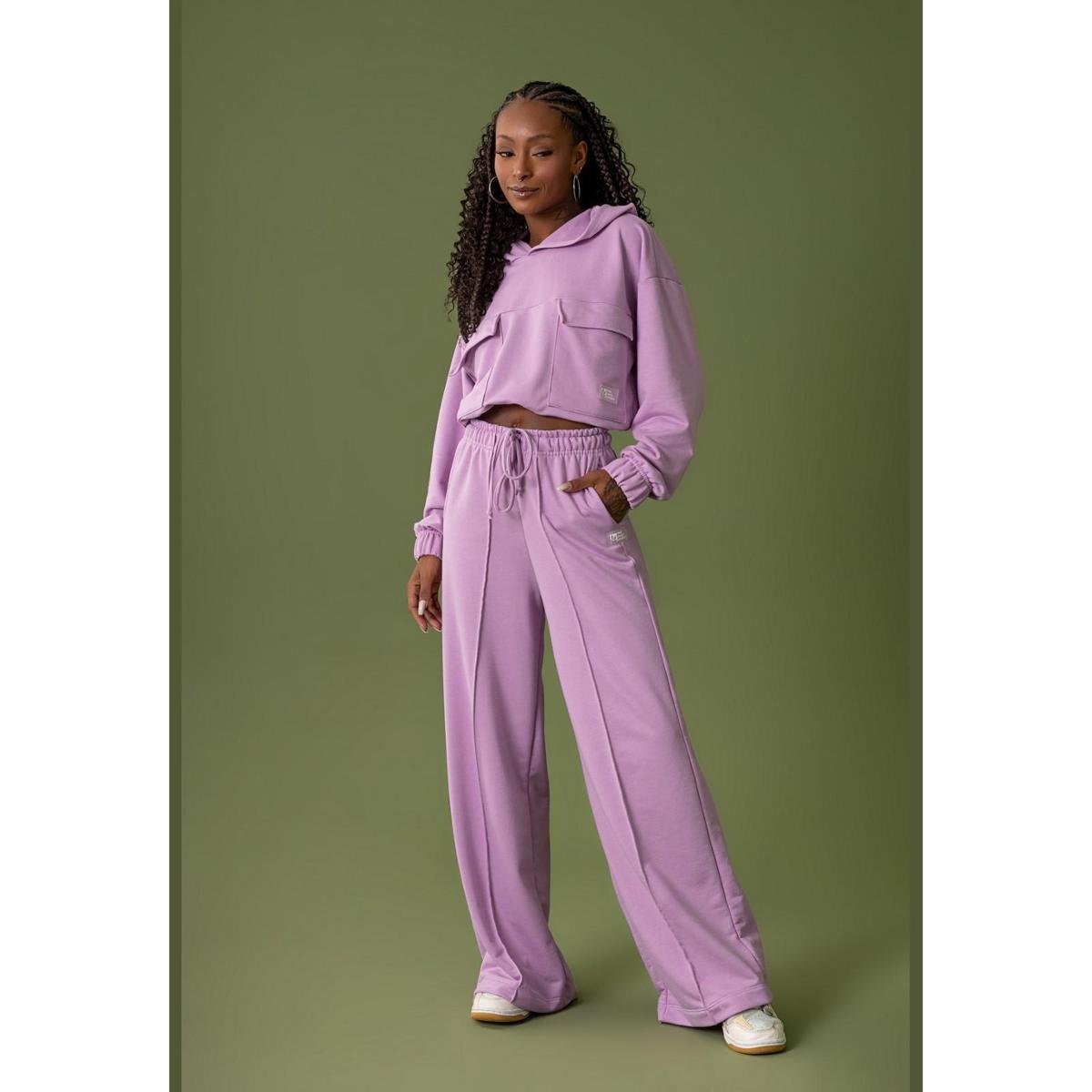 Calça de Moletom Wide Leg Estilizada Feminina The Philippines