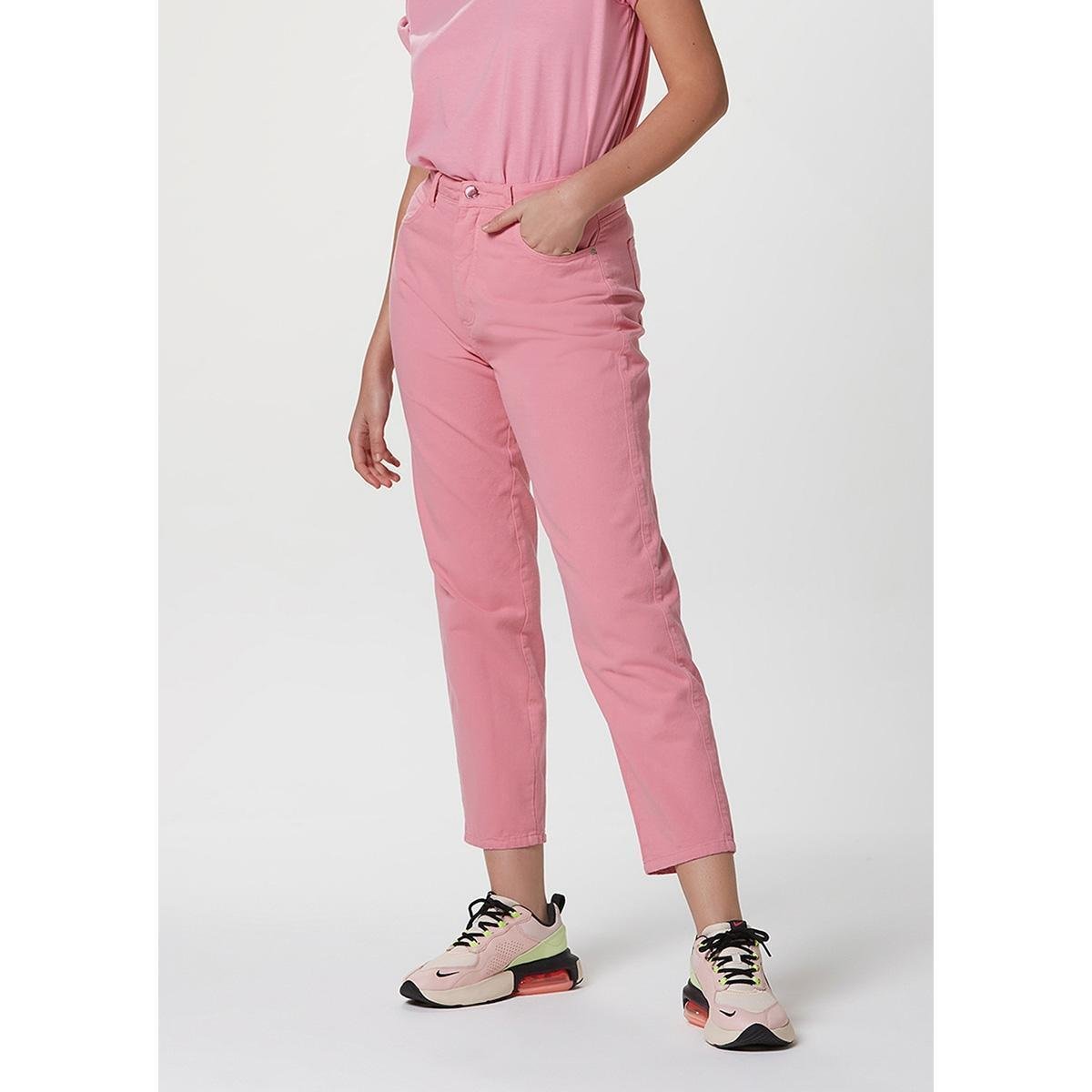 Calça De Sarja Feminina Reta Cintura Alta - H9A9RVTSN4 - Rosa Claro é boa?