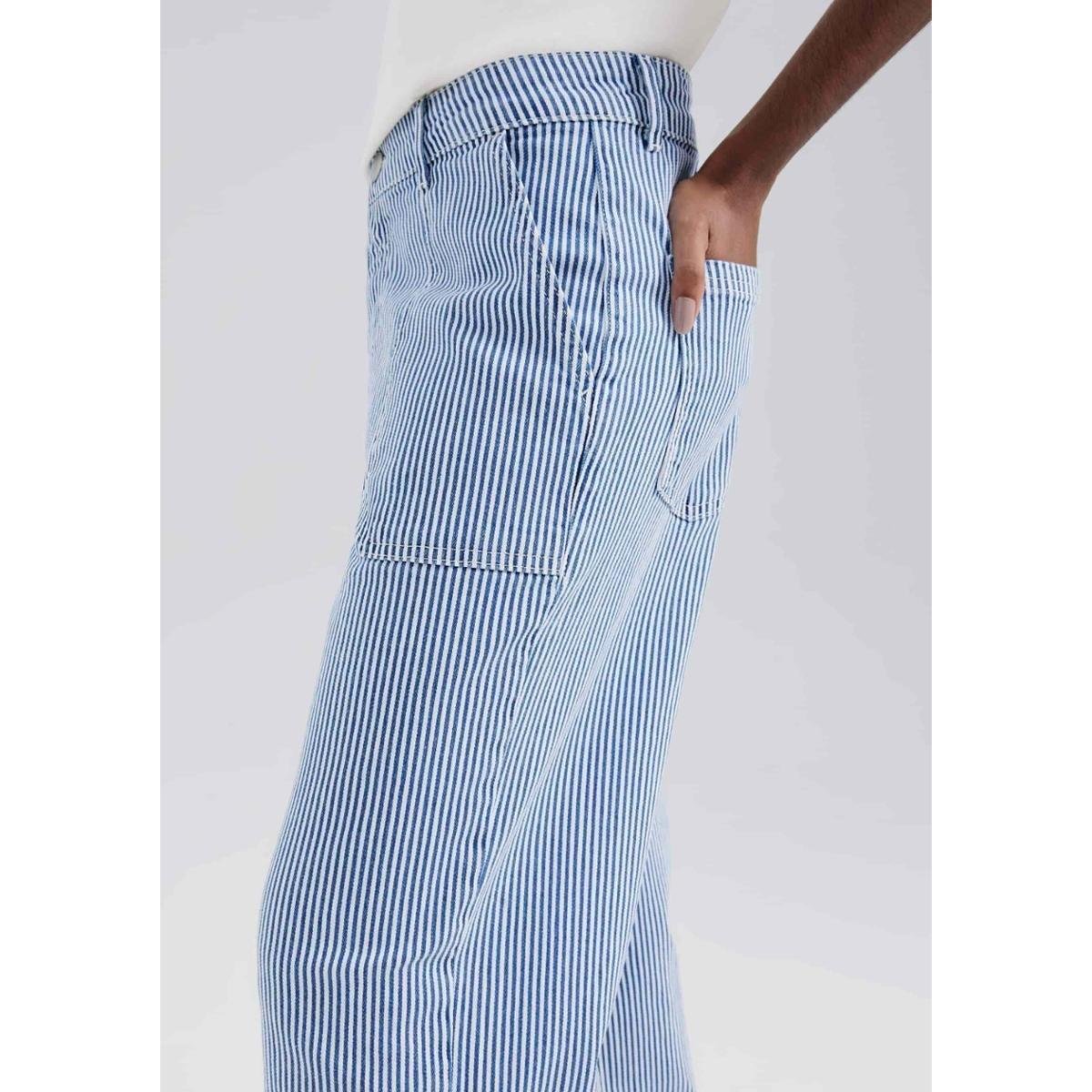 Calça De Sarja Feminina Wide Leg Listrada Hering Zattini